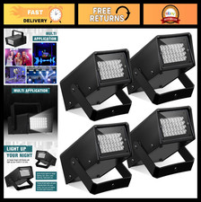 4 Pack LED Strobe Party Lights - Adjustable Flash Speed for Stage, Club, Disco,