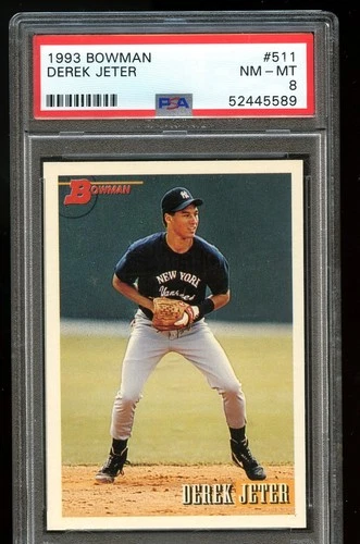 1993 BOWMAN #511 DEREK JETER ROOKIE RC PSA 8