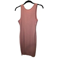 Blush Ribbed Bodycon Tank Dress Sz S | Soft Knit Stretch Midi Sleeveless Basic