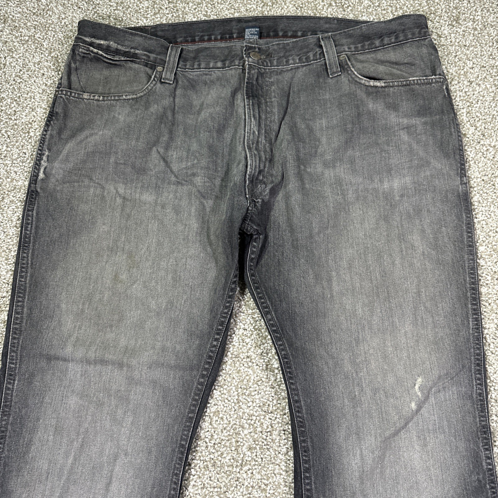 Polo Ralph Lauren Bootcut Black Jeans Faded Distressed Vintage Rare 42/30 Flare image 4
