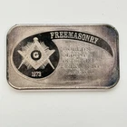 1973 United States Silver Corp USSC Freemasonry 1oz .999 Vintage Silver Bar