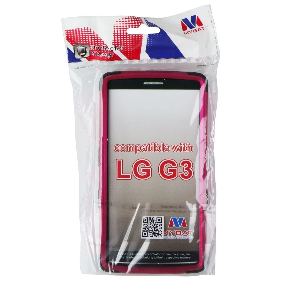 Mybat Protective Cover with Non Slip Grip for LG G3 - Pink/Black - Image 2 of 2