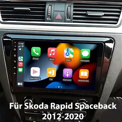 4+64GB Android 15 Navi Carplay Autoradio Für Skoda Rapid Spaceback 2012-2020 GPS