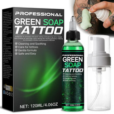 Green Soap Tattoo 4OZ - Concentrated Tattoo Soap with Foaming Bottle 120ml, Wa
