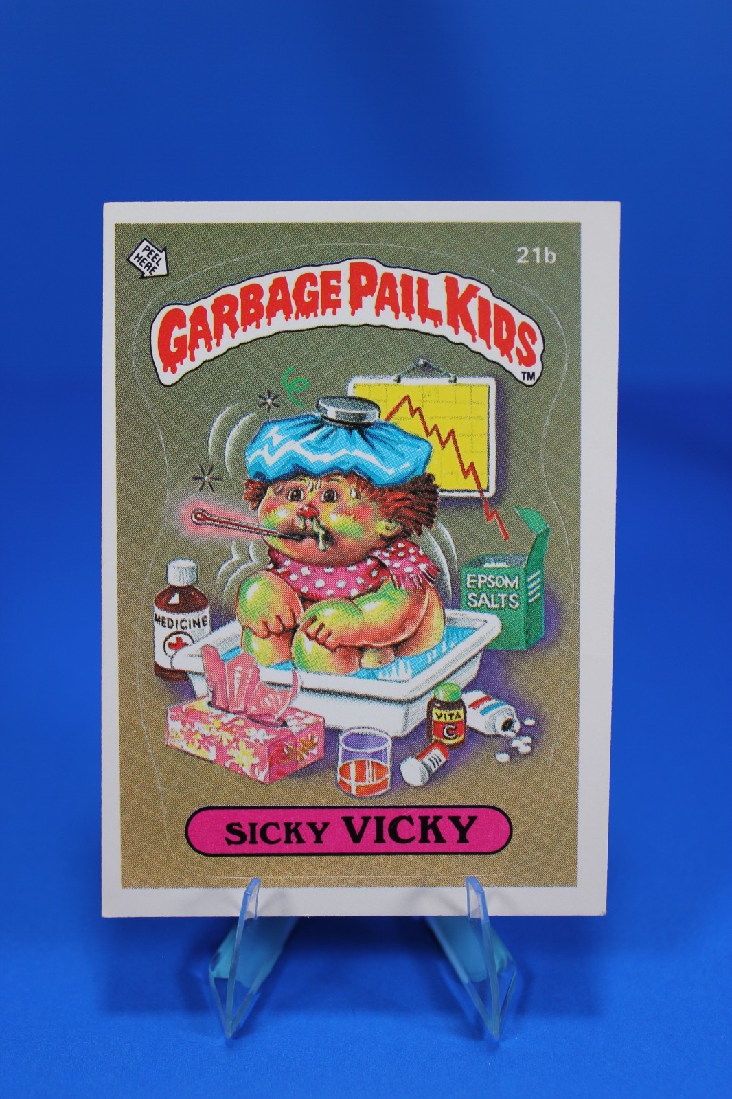 1985 Topps Garbage Pail Kids Card GPK First Series 1 OS1 21b Sicky Vicky