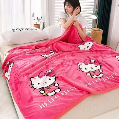 Hello Kitty Plüschdecke Kinderbettwäsche Kuscheldecke Mädchenwarm