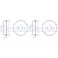 2X Delphi Bremstrommeln 203Mm Hinten Passend FÜR Mitsubishi Colt Smart Forfour