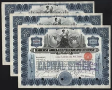 1913 New Jersey: Marconi Wireless Telegraph Company of America  - Lot of 3