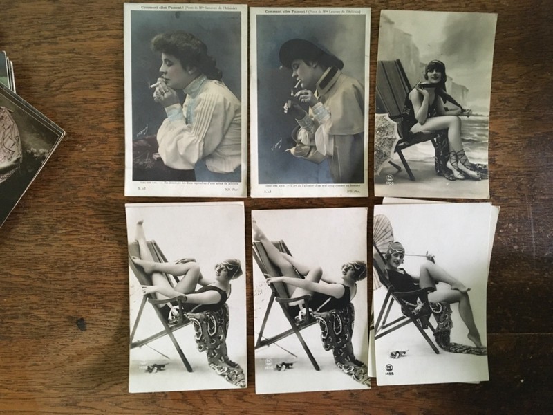 RPPC 1910s/20s WOMEN WITH AN EDGE AND IN BATHING SUITS 35 total 