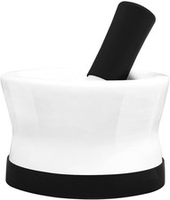 EZ-Grip Large Pestle & Mortar Set - Dishwasher Safe Ceramic with Non-Slip Base