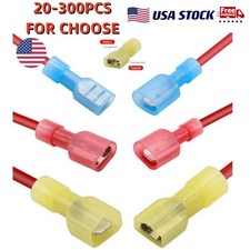 20-300PCS Spade Wire Electrical Crimp Terminals Nylon Fully Insulated Connectors