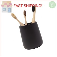 Design Matte Black Toothbrush and Toothpaste Holder and Cup for Bathroom Vanity