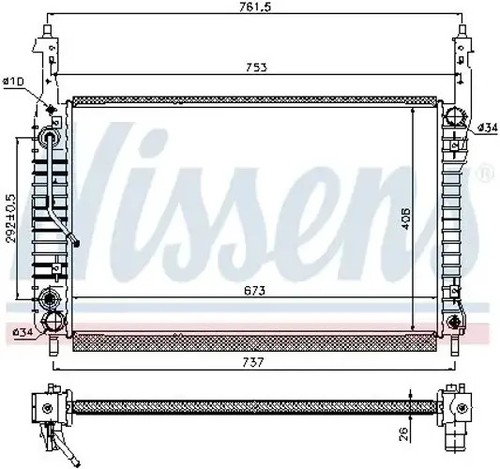 Radiador de agua Aletas refrigeración soldadas 63119 NISSENS para CHEVROLET OPEL - Imagen 3 de 5