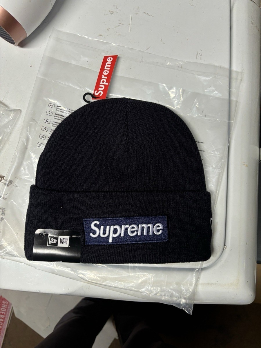 Supreme New Era Box Logo Beanie Navy (FW25) 100% AUTHENTIC | eBay