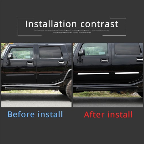 For 2003-2009 Hummer H2 Cladding Accent Body Side Molding Trim Insert Chrome 4Pc - Picture 2 of 10