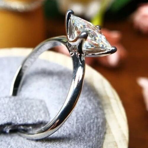 3 Ct Princess Cut IGI Certified Lab Grown Diamond Solitaire Ring 14k White Gold - Picture 2 of 9