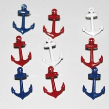 ANCHOR SCRAPBOOKING DECORATIVE BRADS EYELET OUTLET 8 PCS BOATING  3 COLORS