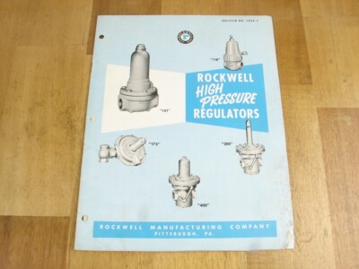 #ad 1959 Rockwell High Pressure Regulators Bulletin No. 1024 7 Products Brochure $19.95
