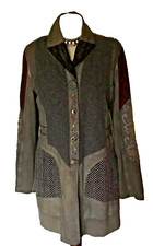 Elisa Cavaletti,suedette/tweed,ornate,lace Panel Trench/dress Coat Sz Xl-12-14