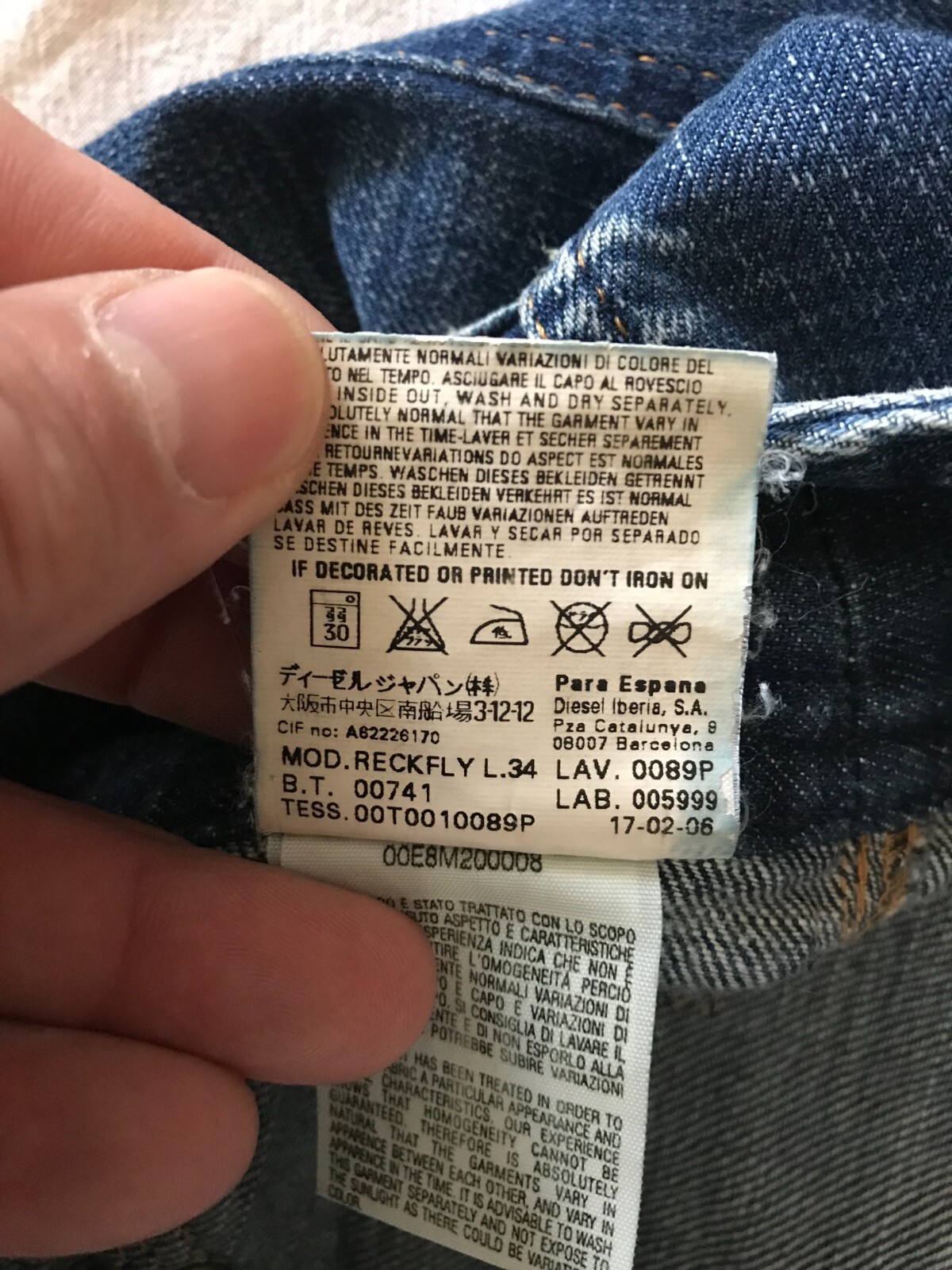 DIESEL INDUSTRY WOMEN'S JEANS RECKFLY 27x34 WASH 0089P image 8