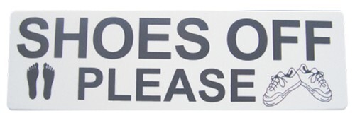 SHOES OFF PLEASE Sign stick on Shoesoff please sign Self Adhesive - Picture 2 of 2