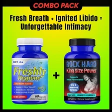 Combo Pack  Male Enhancement Libido Booster + Oral Freshness Hygiene Supplement