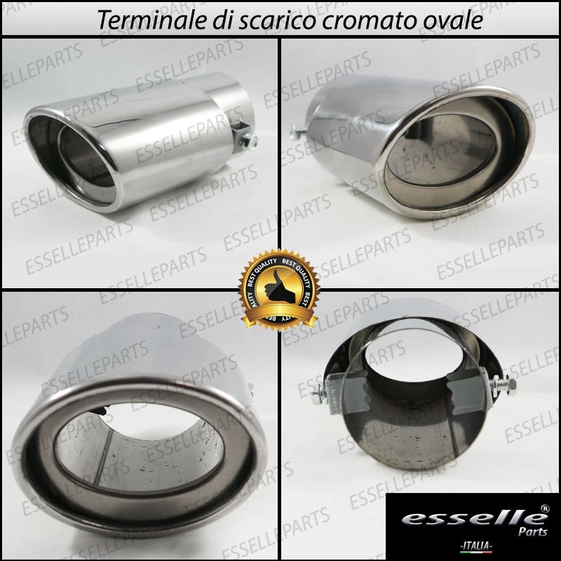 TERMINALE DI SCARICO PER MARMITTA FINALINO CROMATO INOX FIAT PANDA 169 - Immagine 2 di 4