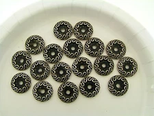 Vintage Haskell Aged Silver Metallic Lucite Scroll Drill Center Flatbacks Lot