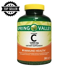 Spring Valley 1000 mg, Vitamin C with Rose Hips 250 Tablets, Support Immune new