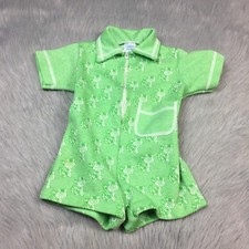 Vintage Baby Boys Carters Green Polyester Lion Romper