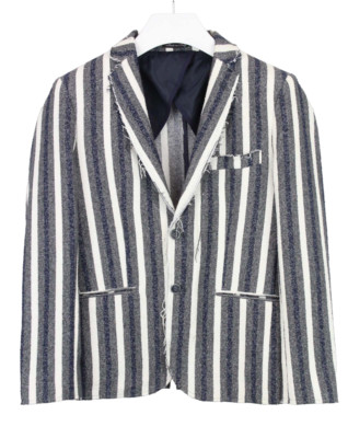 GIANNI LUPO Blazer Men's (EU) 46 Single Breasted Pinstriped Notch Lapel