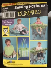 3561 Sewing Pattern Simplicity Baby Diaper Bag Bib Pillow Seat Cover Uncut NEW