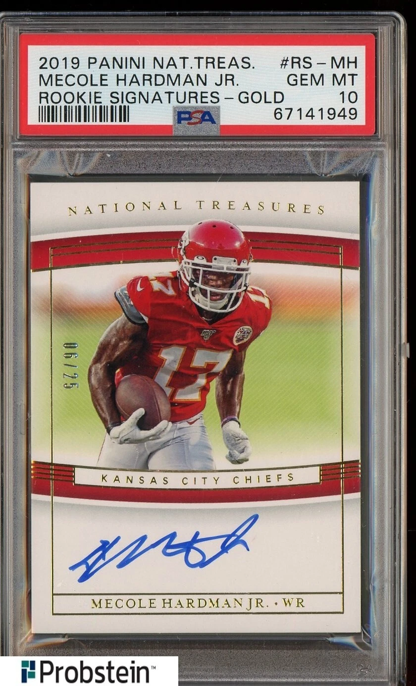 Mecole Hardman Panini National Treasures Rookie Signatures #RSMH Gold