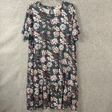 Loft Dress Women’s 2XL XXL Multicolor Floral Short Sleeve Ruffle Hem Pullover