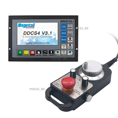 4-Axis CNC Motion Controller Offline DDCS V3.1 + 4-Axis MPG Pendant Handwheel #E