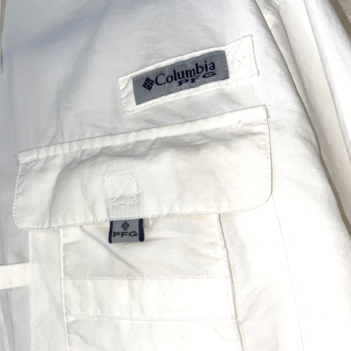 Columbia Men's Medium White Long Sleeved PFG North Carolina State Shirt Vented - Picture 3 of 14