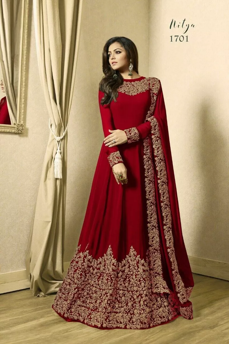 Gown Salwar Kameez Indian Anarkali Suit Designer Pakistani Party Dress  Bollywood