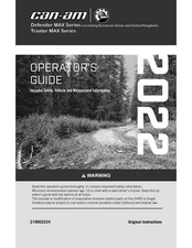 Can Am Owners Manual Book Guide 2022 Defender MAX Limited HD10.
