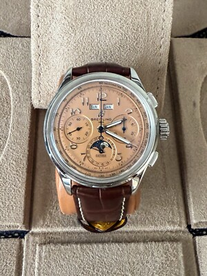 BREITLING B25 Datora 42 Premier Chronograph Calendar Moonphase Salmon  AB2510