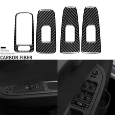 Real Carbon Fiber Interior Window Lift Switch Cover For Chevrolet Malibu 2008-12