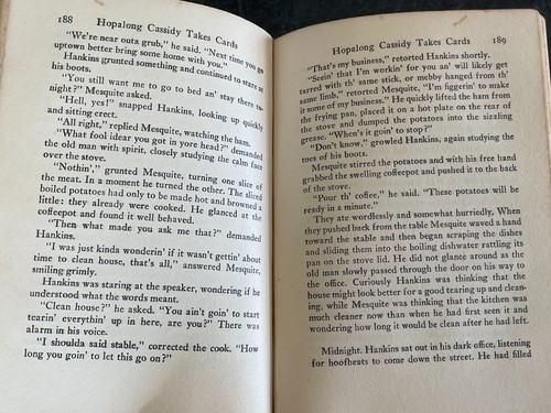 Hopalong Cassidy Takes Cards, Clarence E. Mulford 1937 Collier Hardcover - Foto 8 di 10