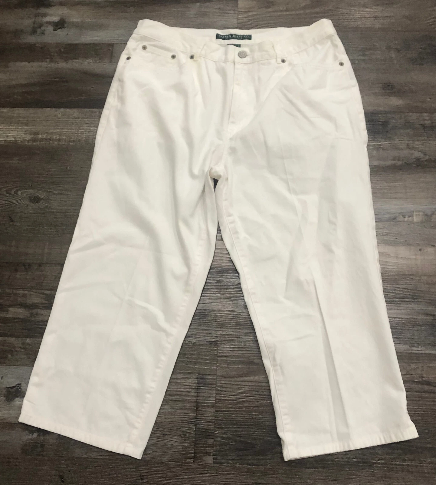 Lauren Ralph Lauren Jeans Womens Size 12 White Capri Pants Jeans 21" Inseam