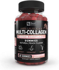 Multi Collagen Peptide Gummies 1, 2, 3, 5 10 Vitamin C Biotin Hyalu...