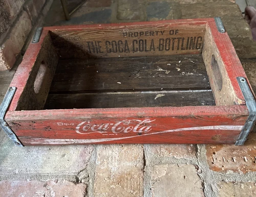 Vintage Woodstock 1979 Coca-Cola Wood Bottle Crate Wooden Box Charleston SC