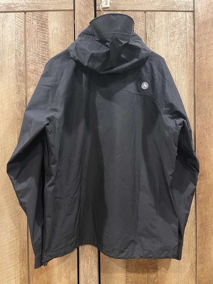 Marmot Jacket Mens Large Black Minimalist Gore GTX Full Zip Pockets Hooded - Image 2 of 4