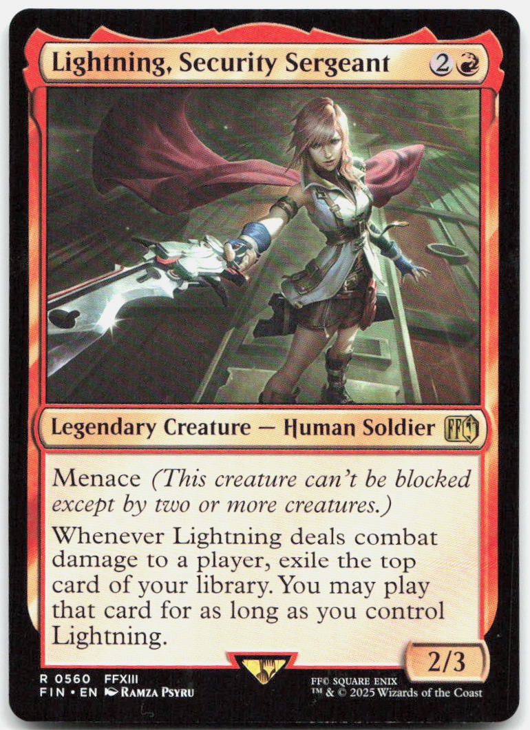 Lightning, Security Sergeant 560 Rare FINAL FANTASY Magic: The Gathering NM