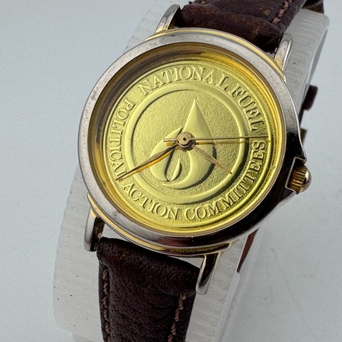 Nat'l Fuel Political Action Committee Quartz Watch Unisex Gold Tone New Battery