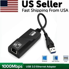 USB 3.0 to Gigabit Ethernet Adapter 1000Mbps RJ45 LAN Network for Window PC Mac