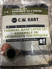 CW Hart Thermal Base Layer Set Top and Bottom Mens Size Lg Wicking Performance