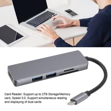 Laptop Docking Station Type C to 2pcs USB3.0 HD Multimedia Interface Memory Card